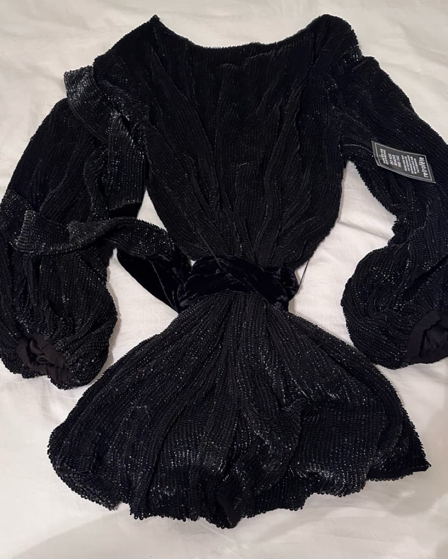 Retrofete Black Sequin Dress - Image 3