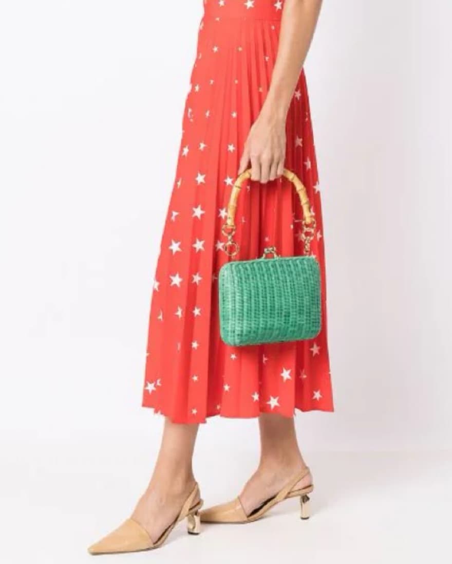 Serpui Bamboo Handle Wicker Bag - Image 1