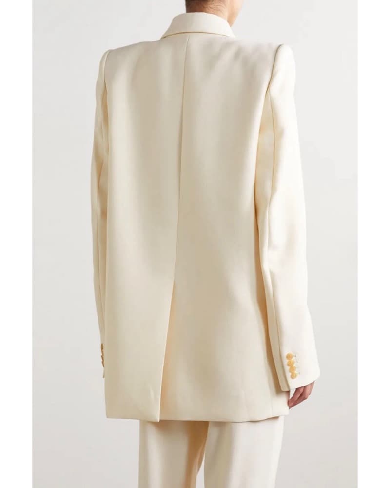 KHAITE Isaline satin-trimmed Wool Blazer - Image 3