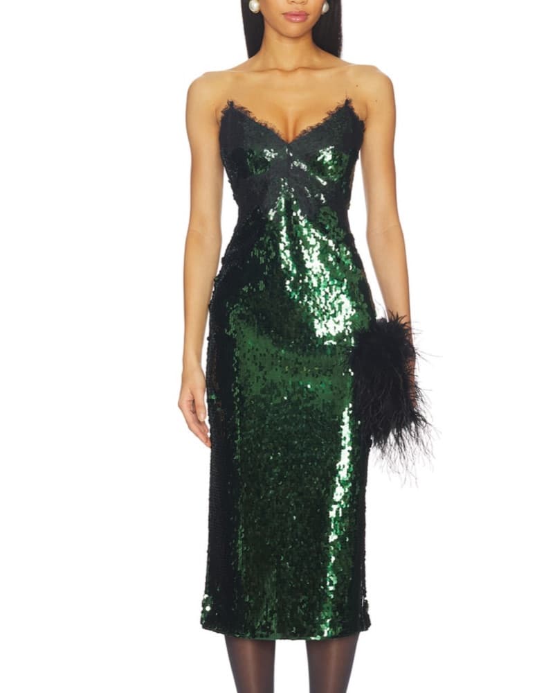 Retrofete Green Sequin Dress Revolve - Image 1