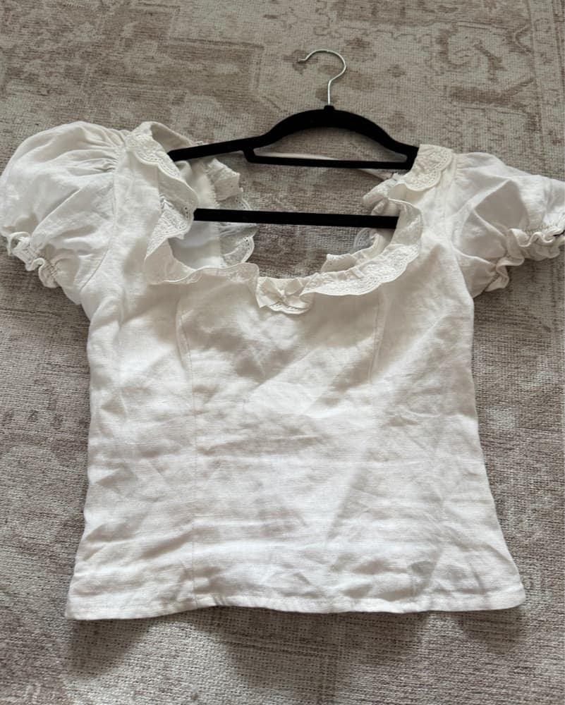 reformation white coquette top  - Image 1