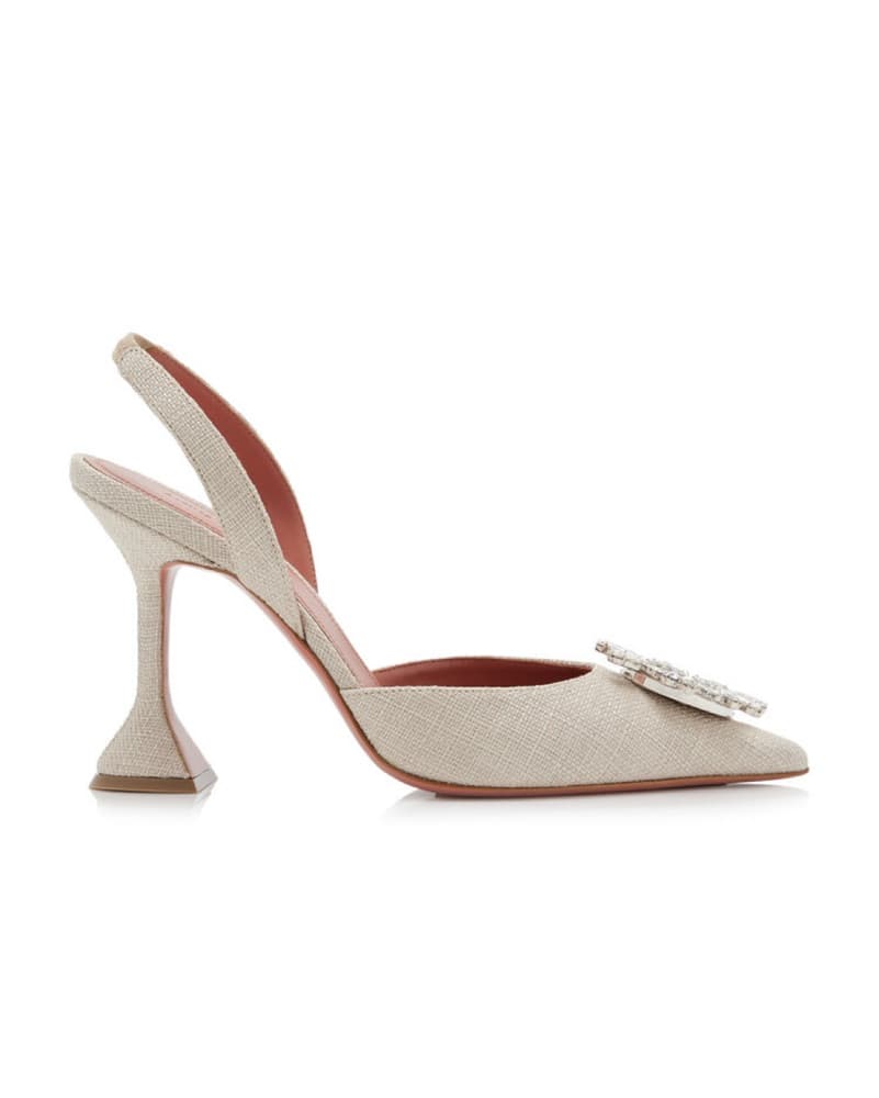 Amina Muaddi Begum Canvas Slingbacks - Image 3