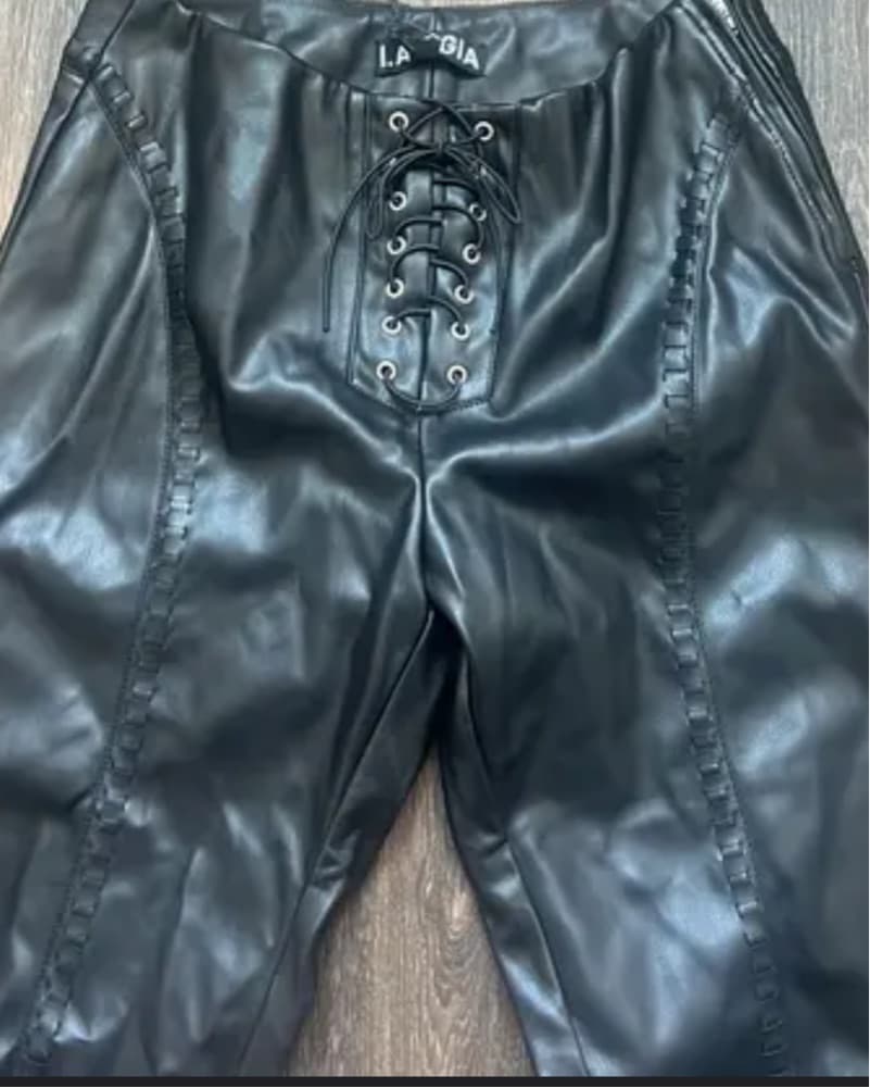 IAMGIA Edgy Faux Leather Lace-Up Pants - Image 2