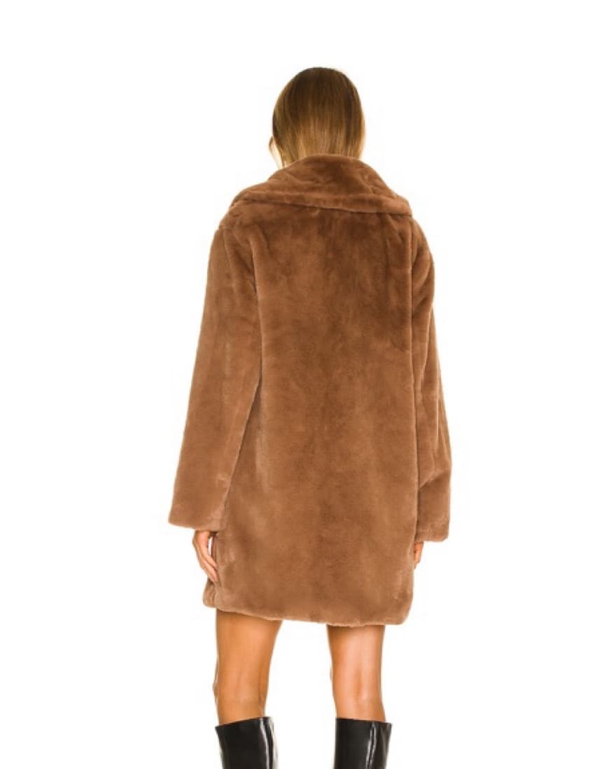 Faux Fur Mink Brown Coat - Image 4