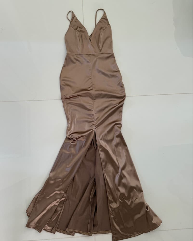 Wedding Guest Satin Mermaid Gown - Image 2
