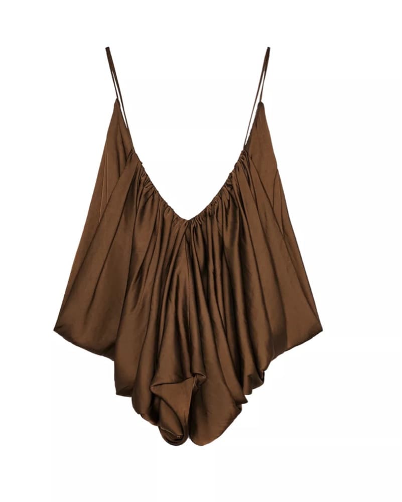 Zara Satin Drapped Top - Image 1