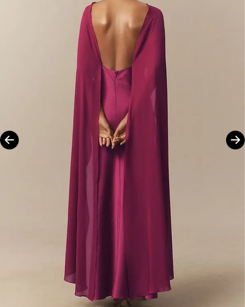 Anthropologie V Neck Cape satin dress - Image 3