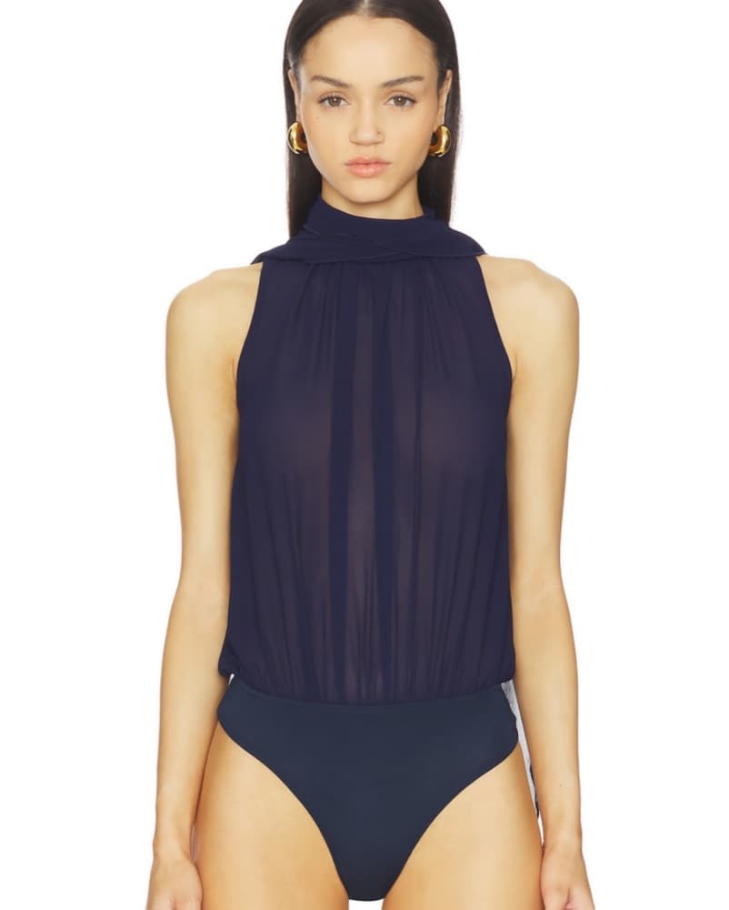 Sheer Navy Bodysuit - Image 2