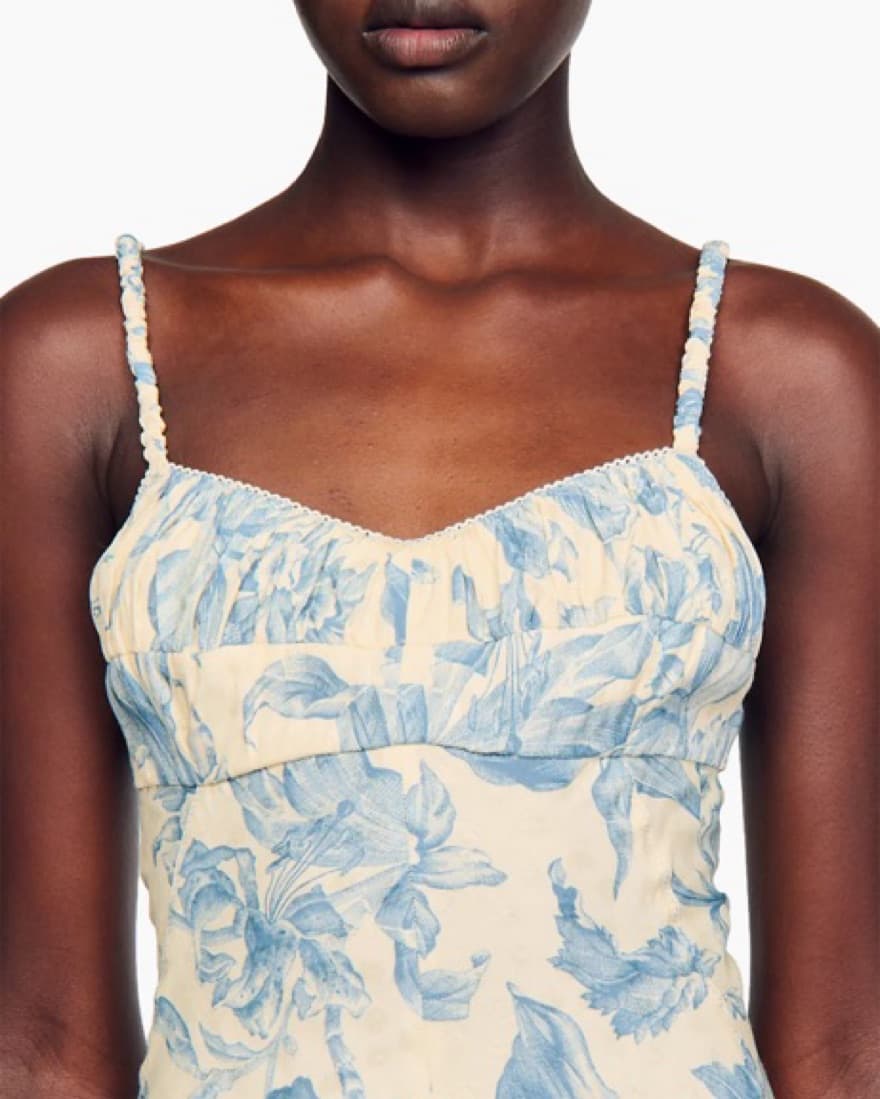 Sandro Blue Floral Maxi Dress - Image 3