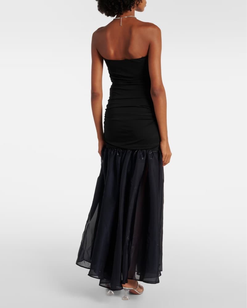 Liya ruched jersey and organza gown - Image 2