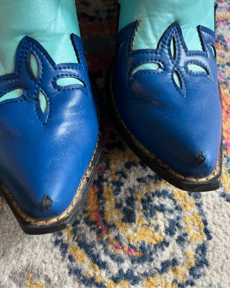 Floral Blue On Blue Cowboy Boots!!! - Image 6