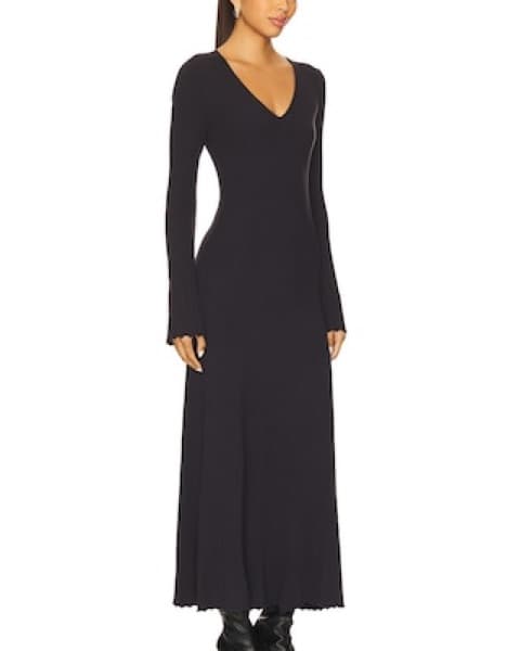 PAIGE Black Ribbed Maxi Dress - Image 2