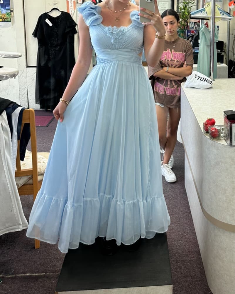 Mac Duggal Ruffle Tiered Cut-Out Chiffon - Image 1