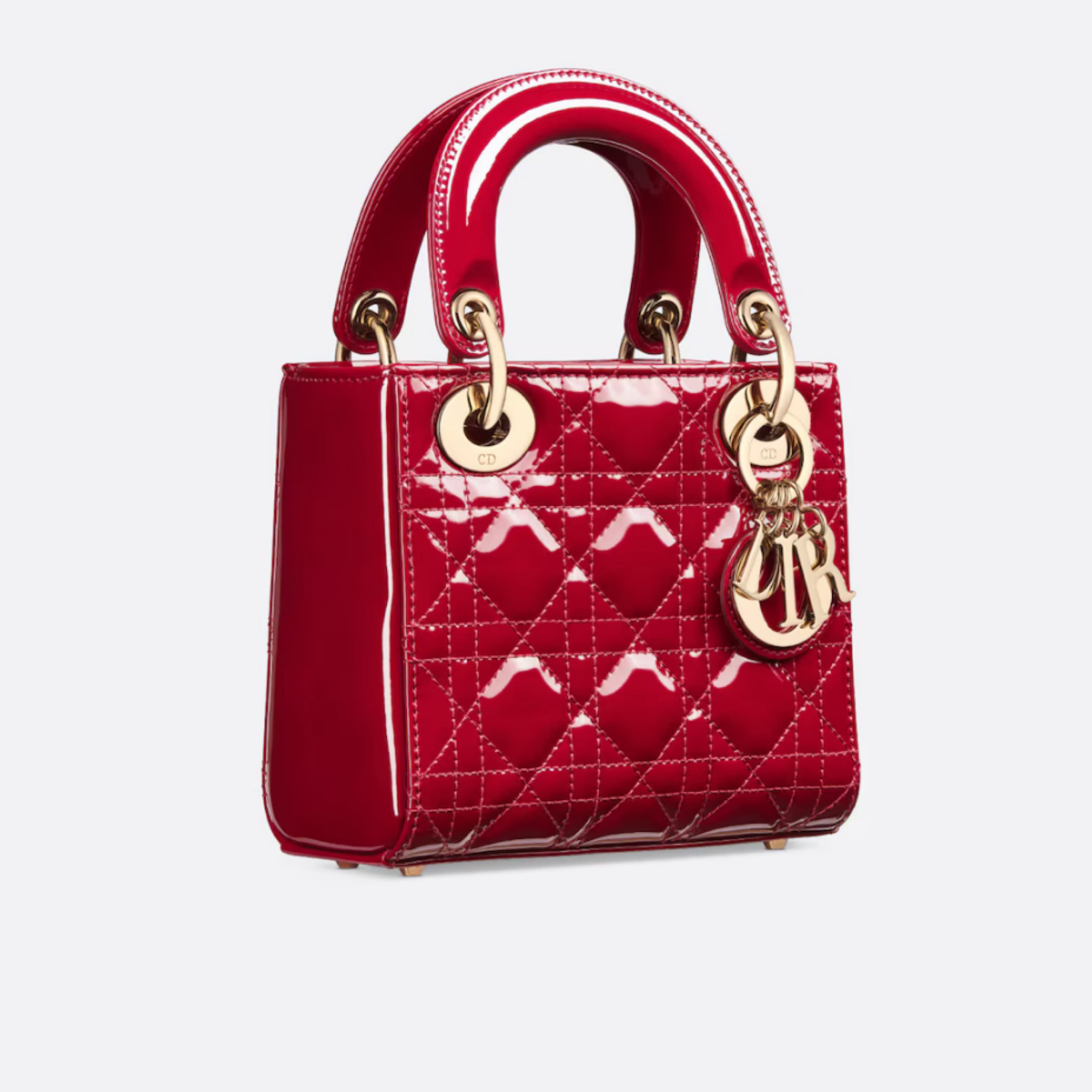Red Patent Leather Mini Lady Dior - Image 2