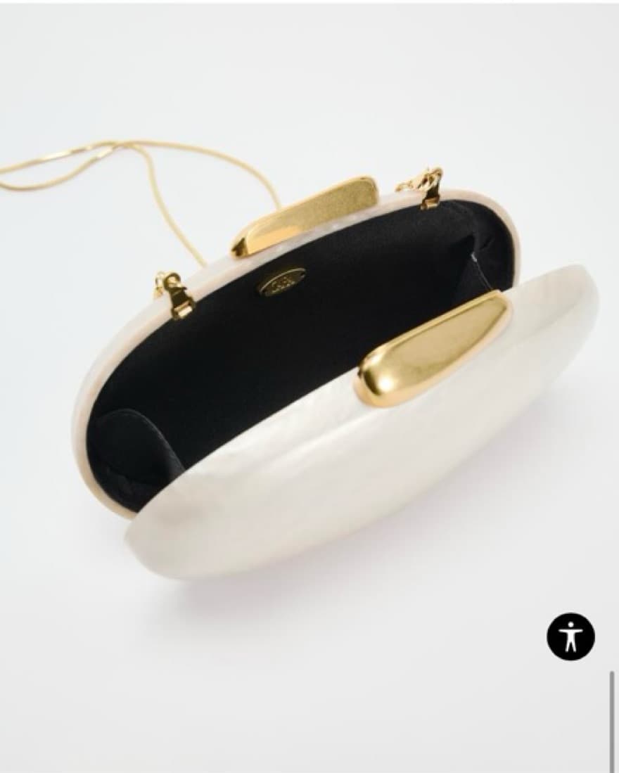 Gold Closure Pearl Clutch  - Image 2