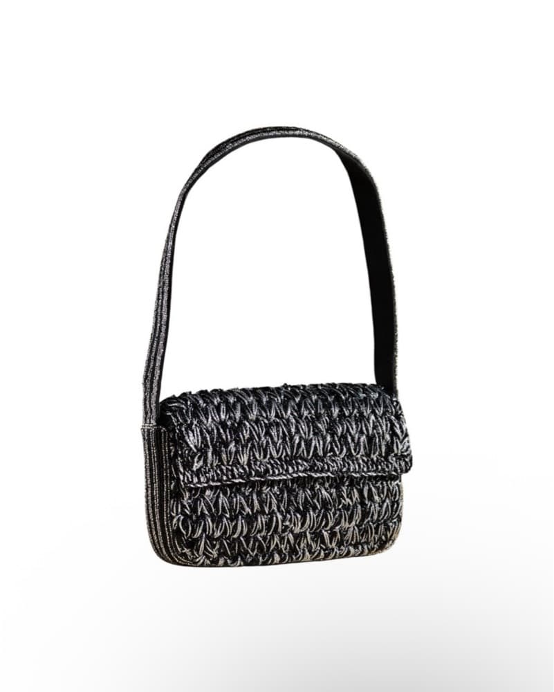 Anthropologie Metallic Woven Handbag - Image 1