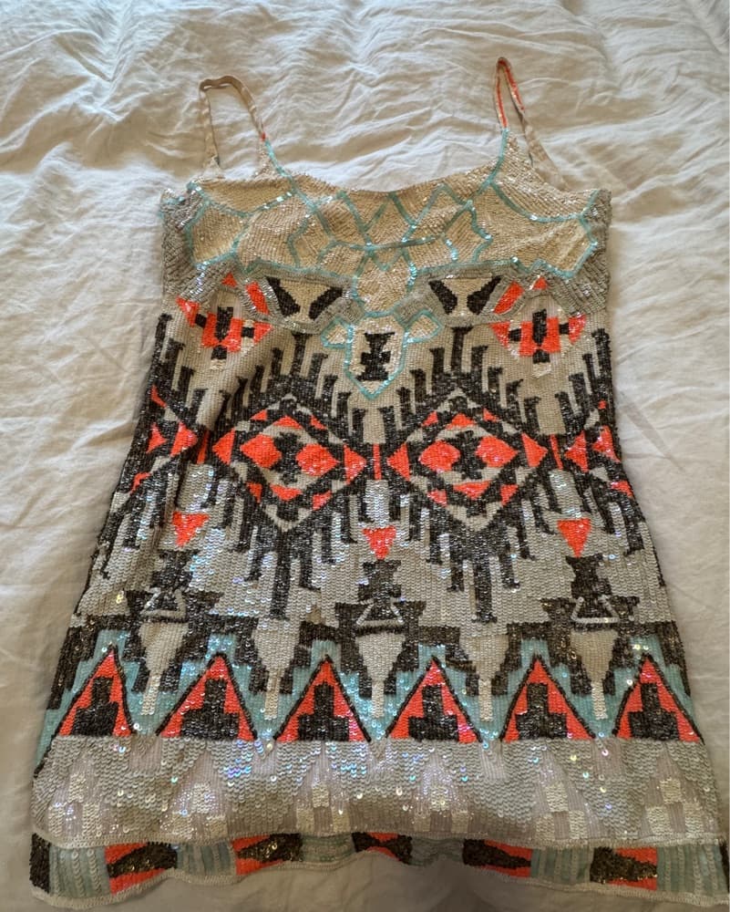 All Saints Aztec Sequin Mini Dress - Image 2