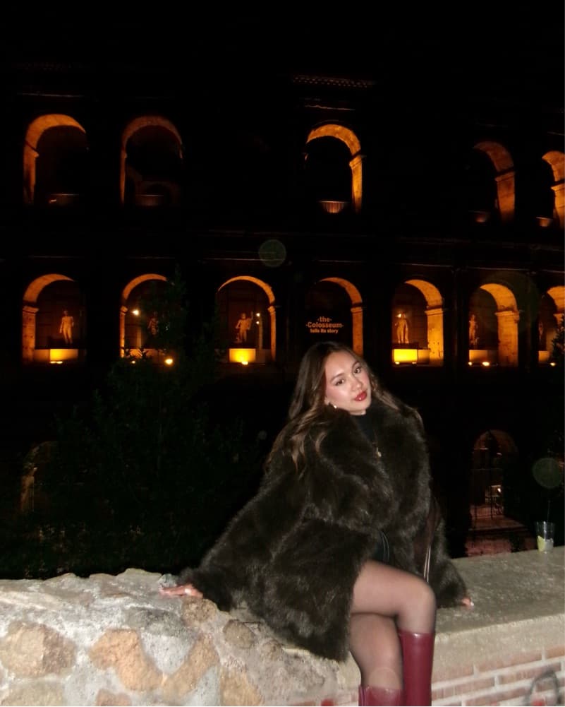 Faux Fur Coat With Belt  - Image 1