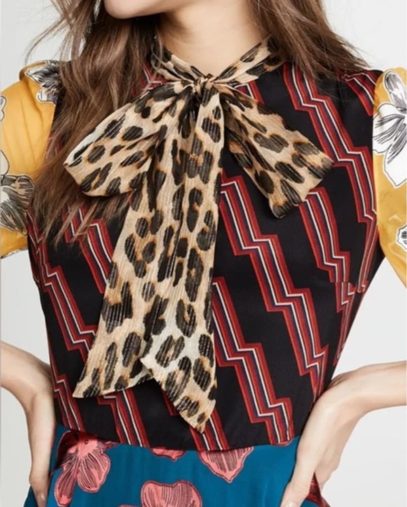 Alice + Ruffle Tie-Neck Dress - Image 2