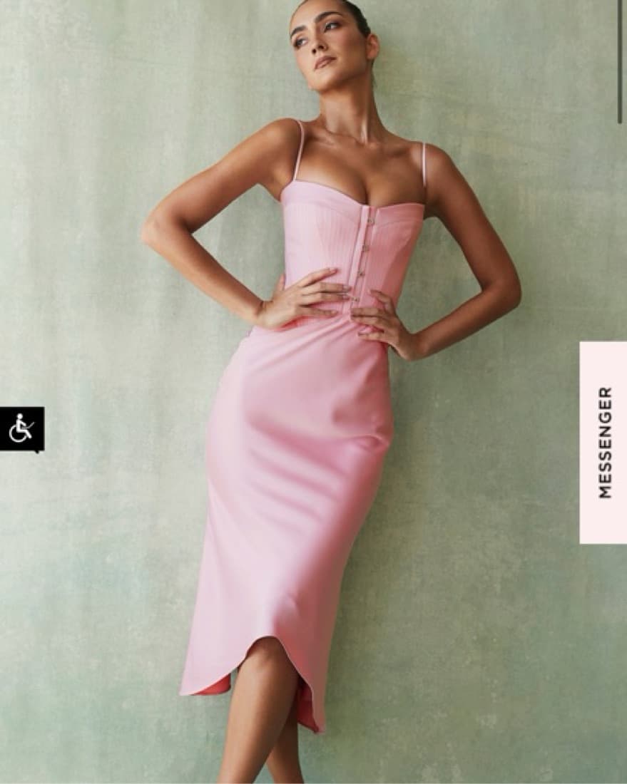 House Of Cb Imogen Pink Corset Midi - Image 3