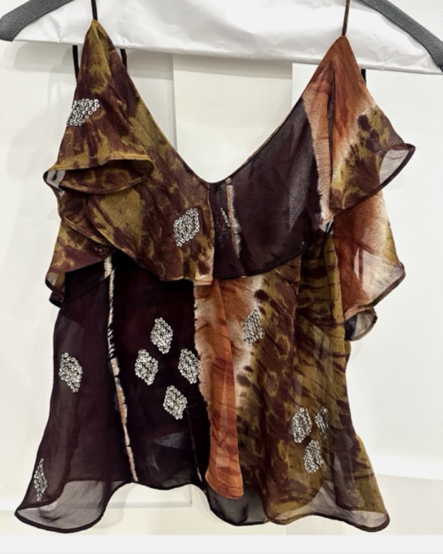 Zara Brown Embrodered Sequin Tank - Image 3