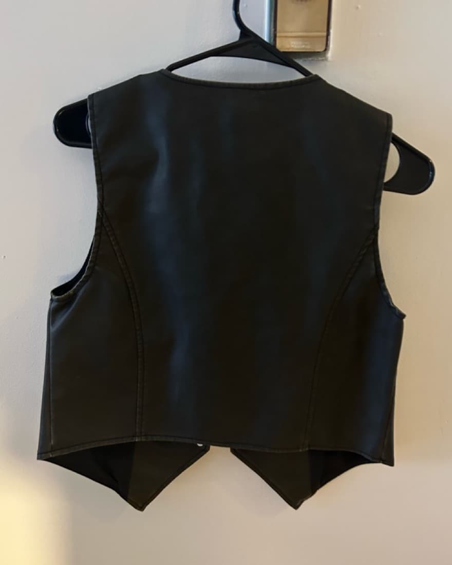 Black Faux Leather Vest - Image 4