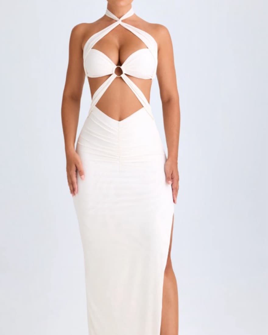 Oh Polly - Cut-Out Ruched Halterneck Max - Image 1