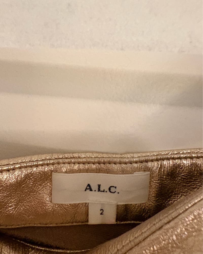 ALC Vegan Leather Metallic Midi Skirt - Image 3