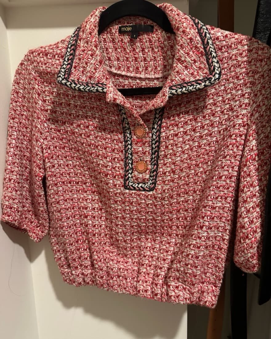 Maje Lenetia Cropped Tweed Polo - Image 5