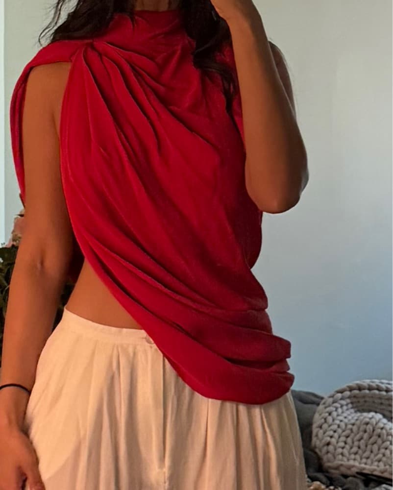 Magda Butrym Asymmetrical Red Top  - Image 11