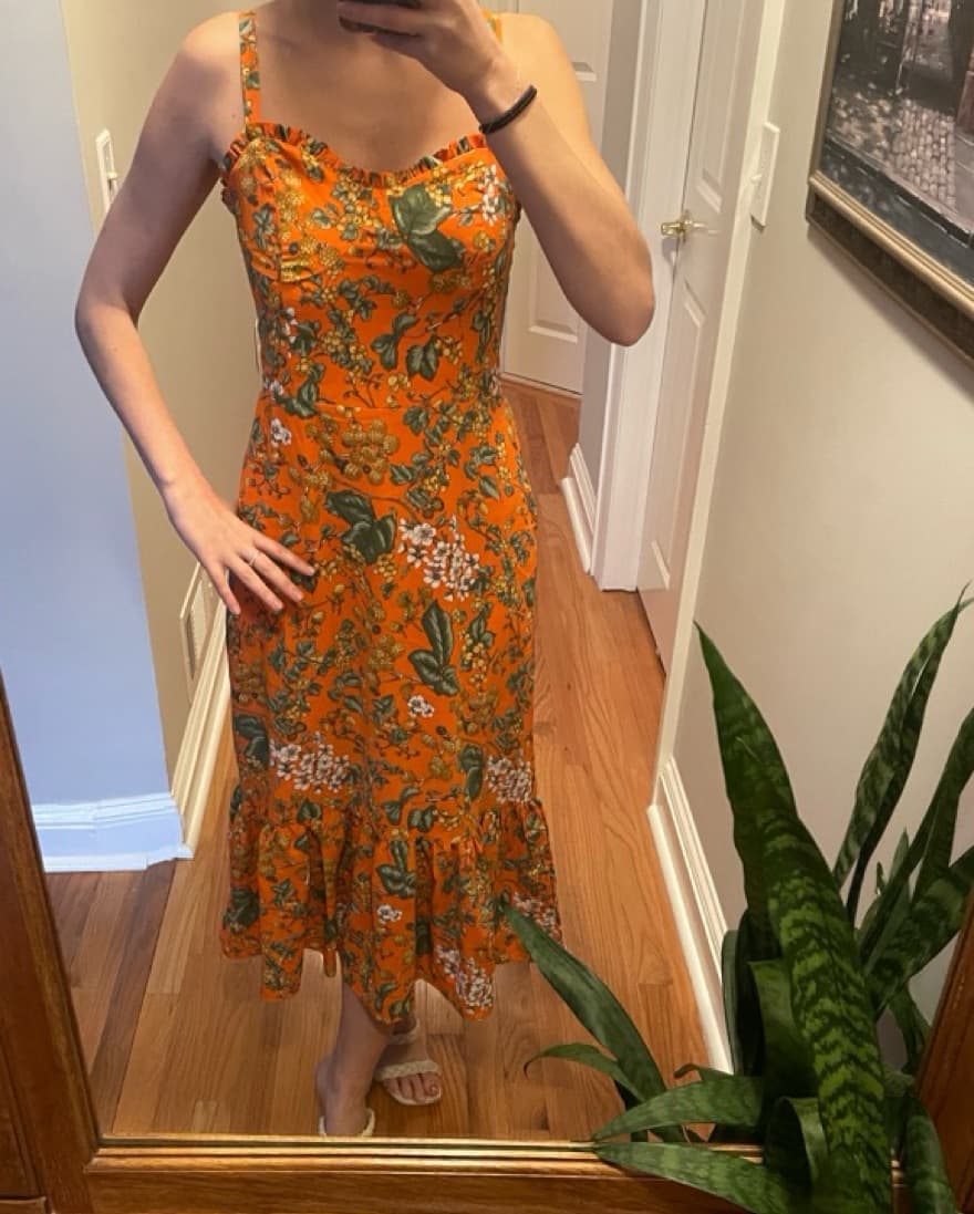 Vibrant Floral Midi Dress - Image 2