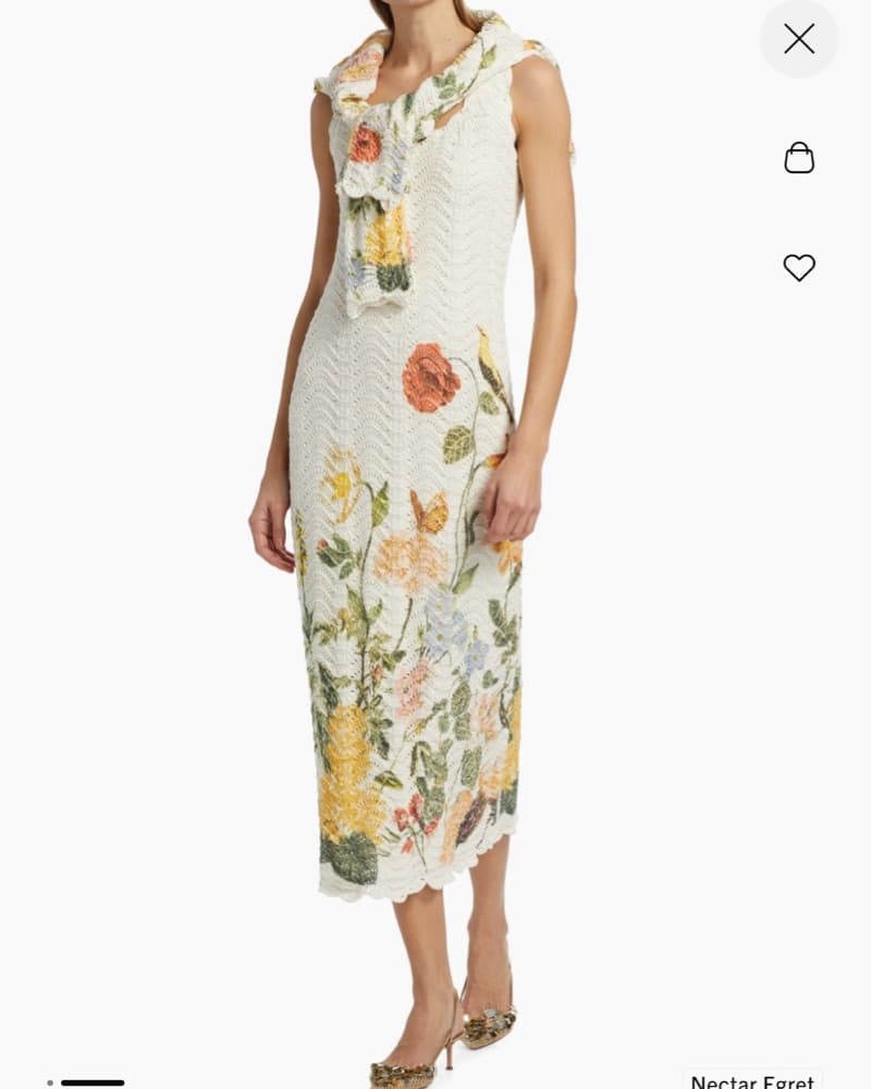 Elegant Floral Crochet Dress and Sweater - Image 3