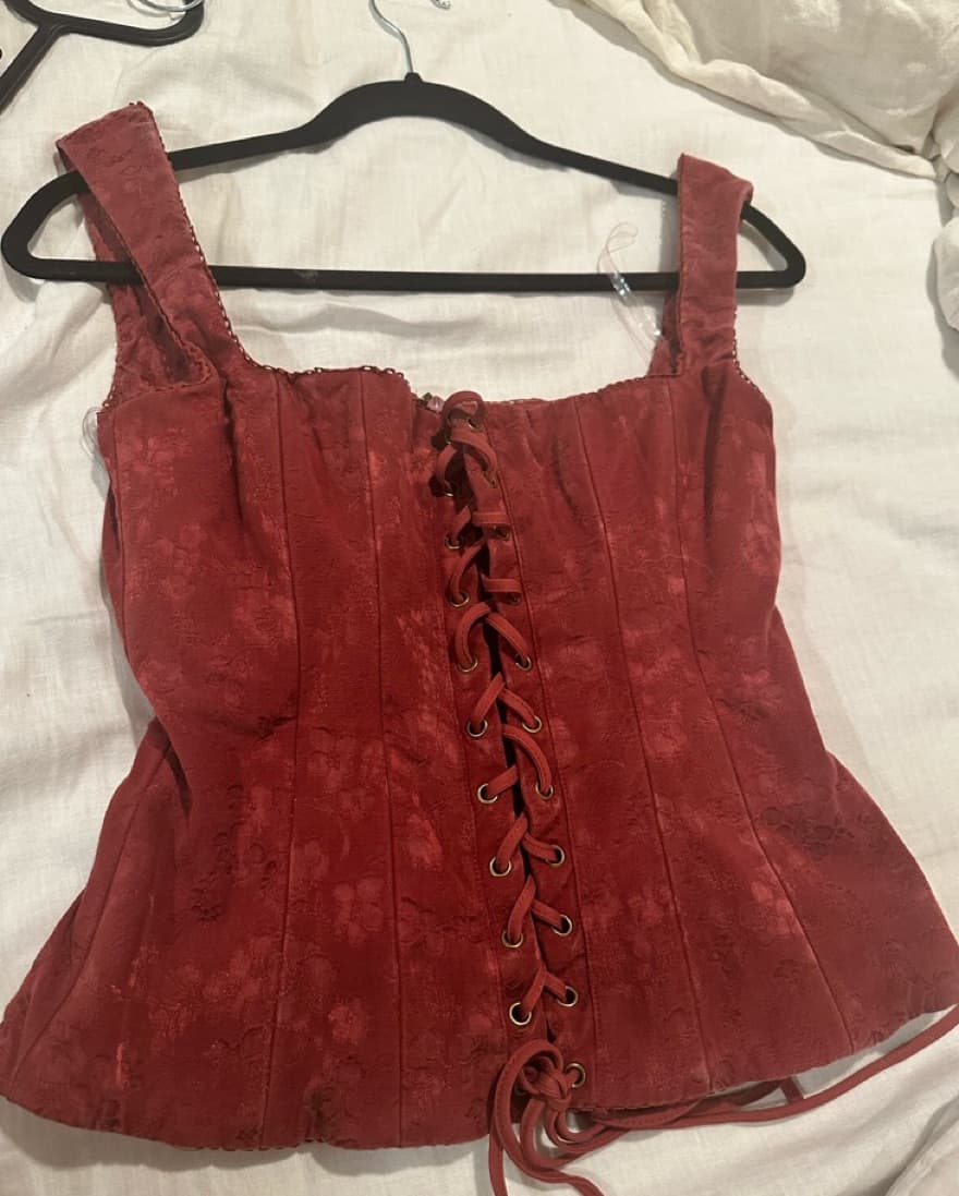 Parisa Merlot Floral Corset - Image 4