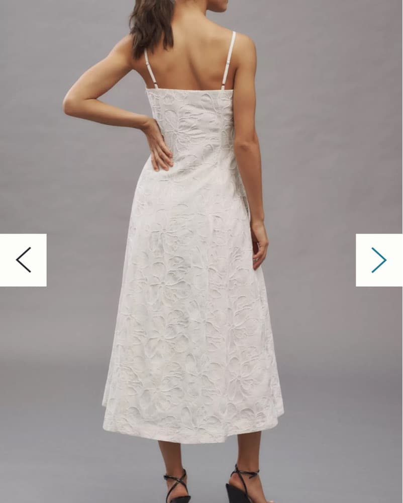 Floral Embroidered A-Line Midi Dress - Image 3