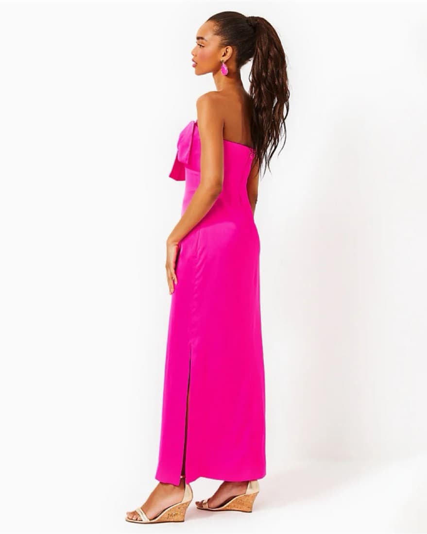 Lilly Pulitzer Carlynn Satin Maxi Bow Dr - Image 2