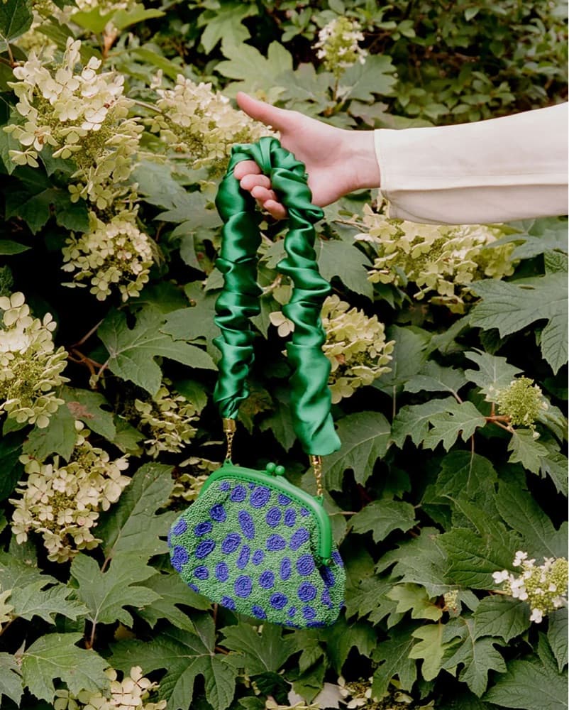 Green Blue Beaded Clutch / Evening Bag - Image 2