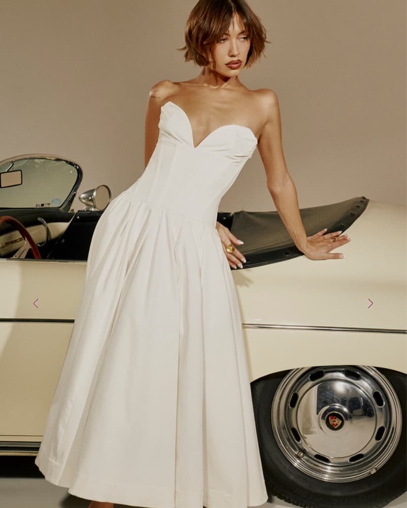 HOUSE OF CB- White Midi Dress  - Image 1