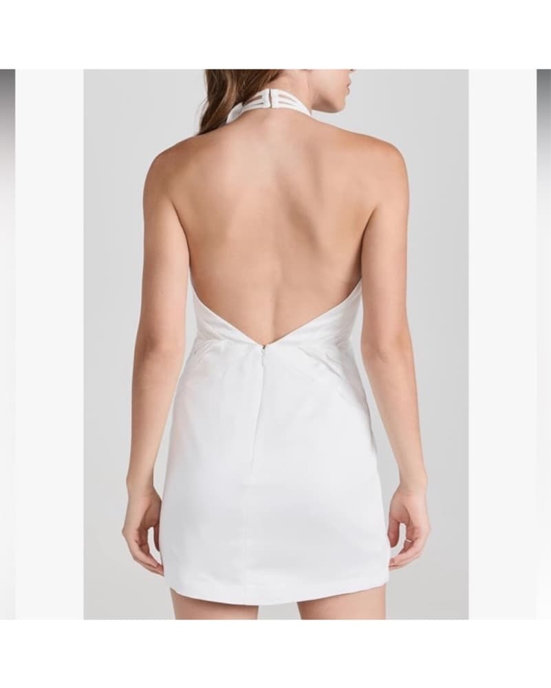 Ramy Brook Evie FlowerWhite Halter Dress - Image 2