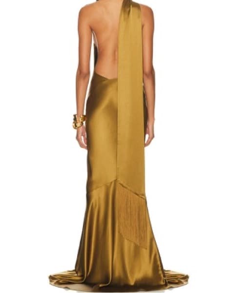 Retrofête Kelsa Silk Gown in Ochre - Image 2