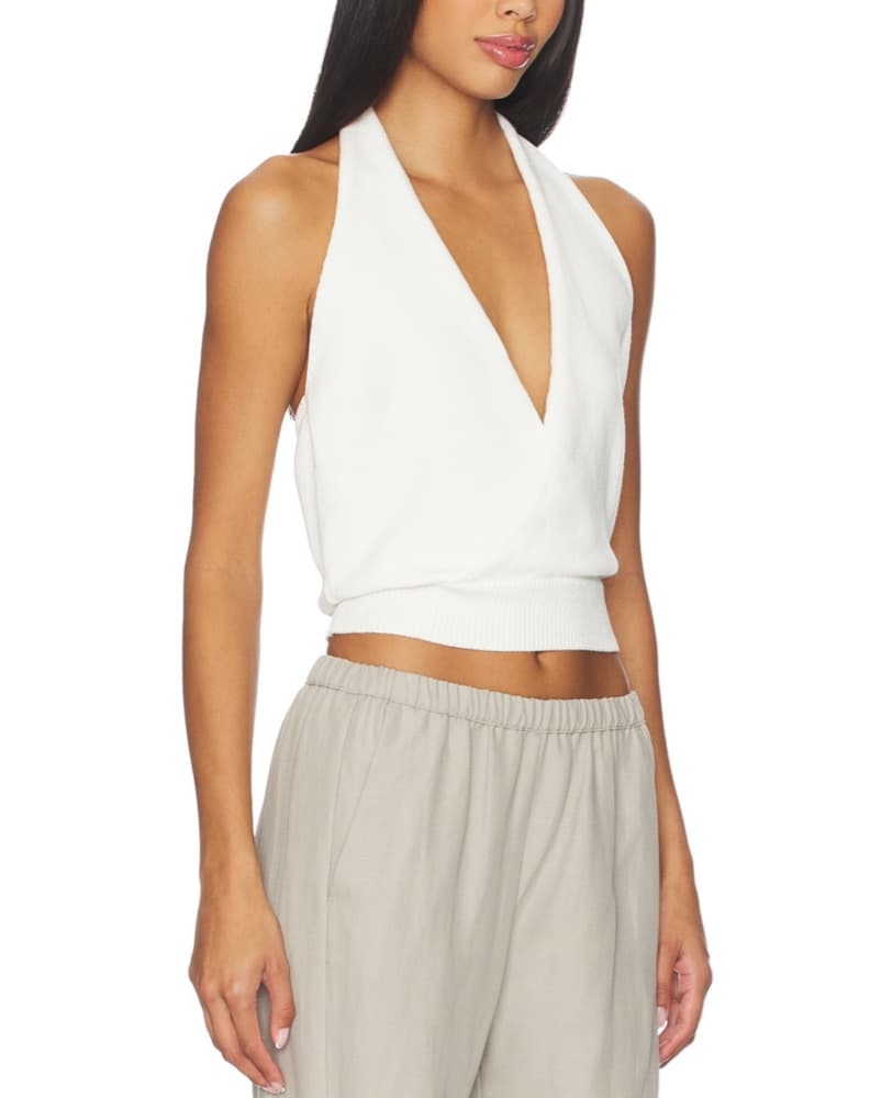 Aya Muse Knit Halter in White - Image 2