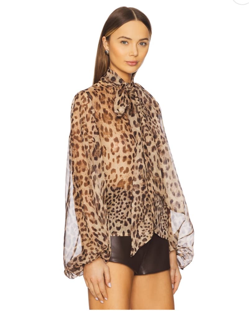 Bardot Leopard Blouse - Image 2