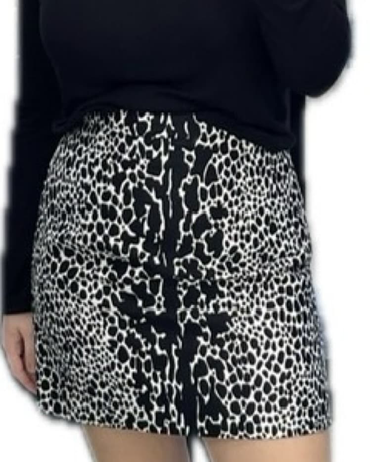 Michael Kors Black/White Leopard Skirt  - Image 3
