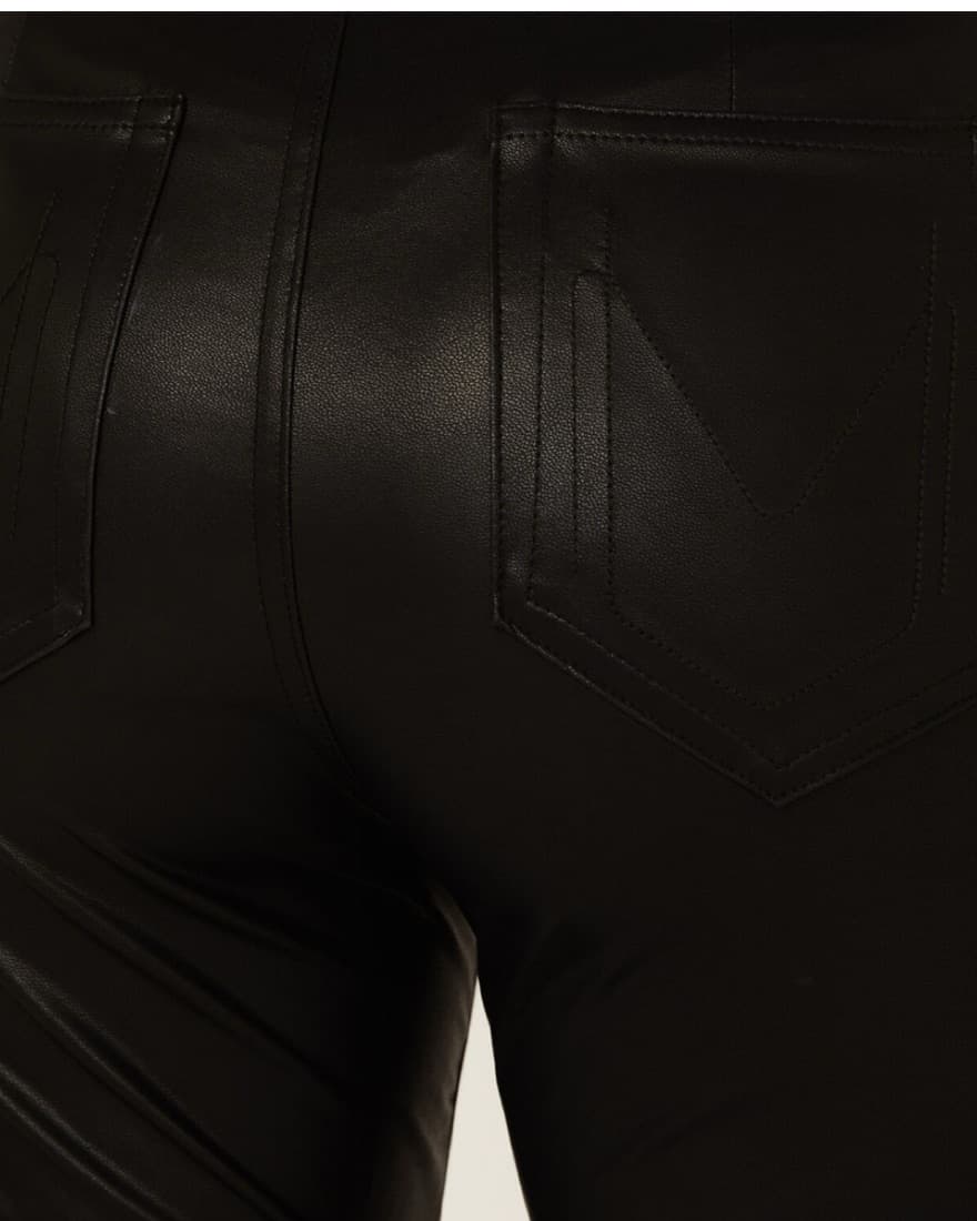 Faux Leather Flare Pants - Image 3