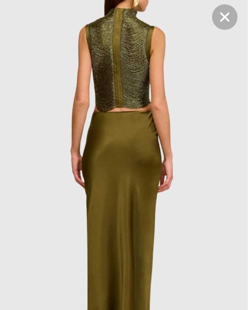 Shimmering Olive Green Gown - Image 2