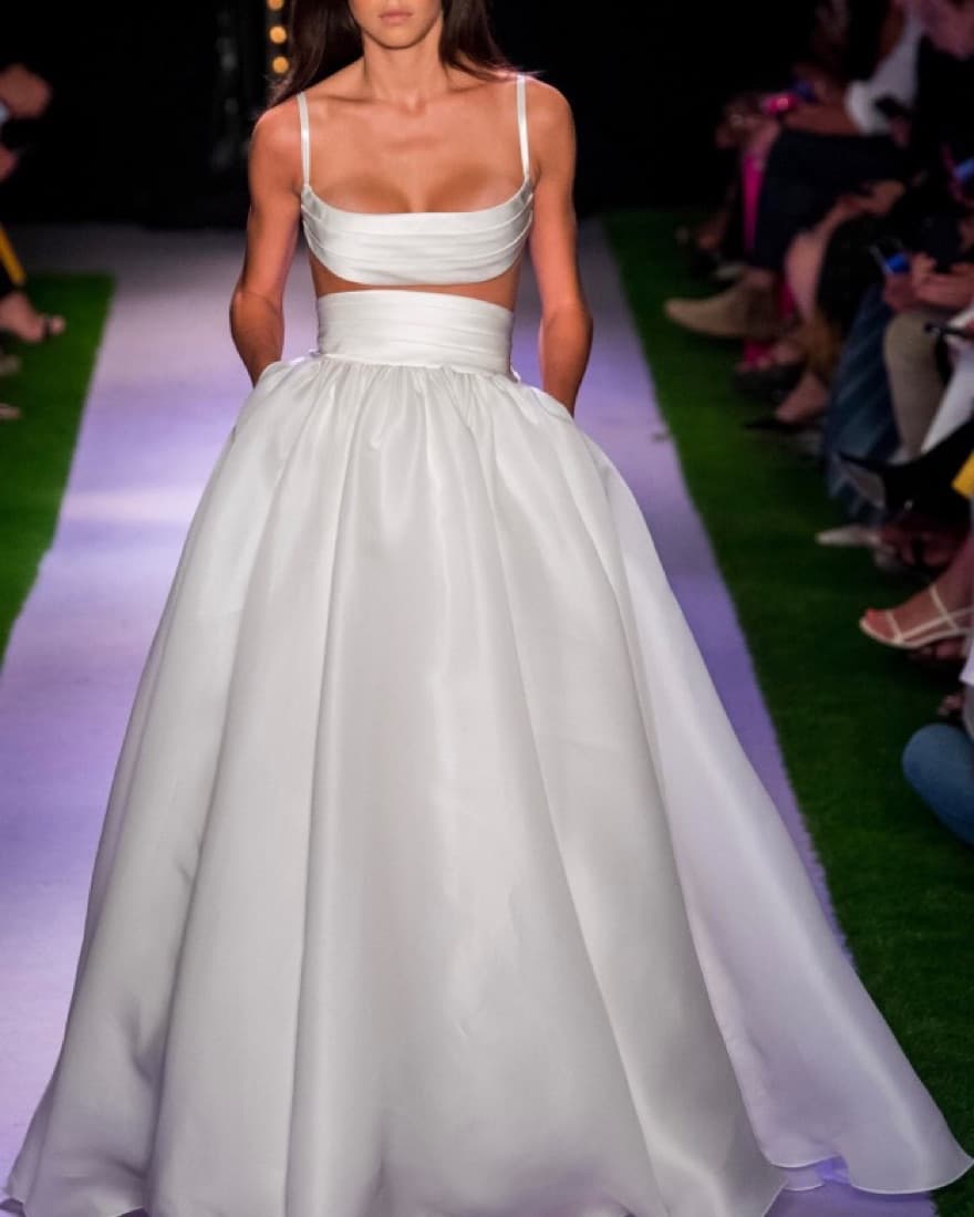 Brandon Maxwell White Cummerbund Top (S) - Image 3