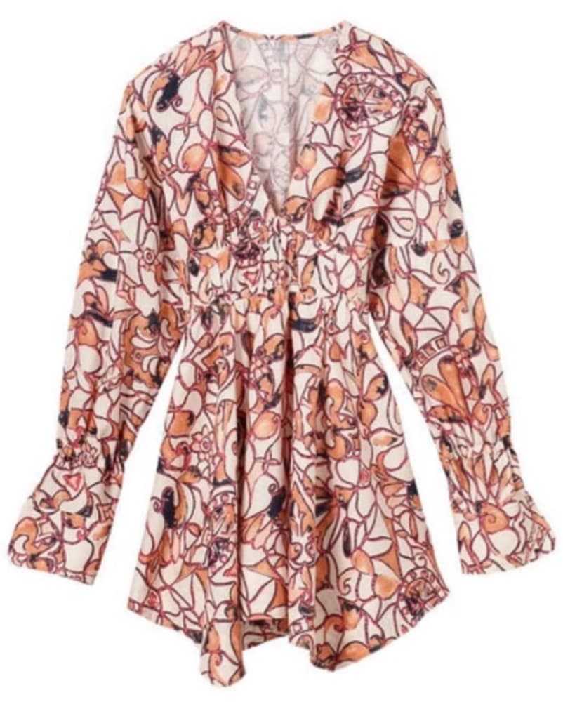 A.L.C. Salina Linen Printed Dress - Image 4