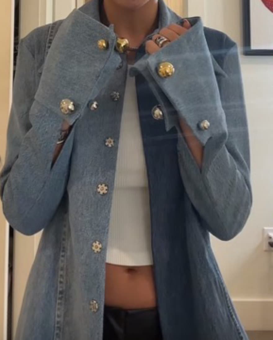 Awake Mode Denim Jacket Blazer S/M - Image 1
