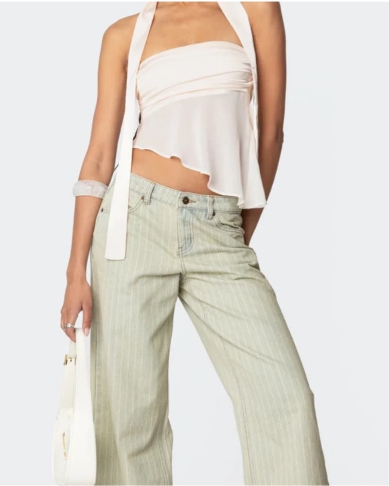Asymmetric Two Piece Scarf Top - Image 4
