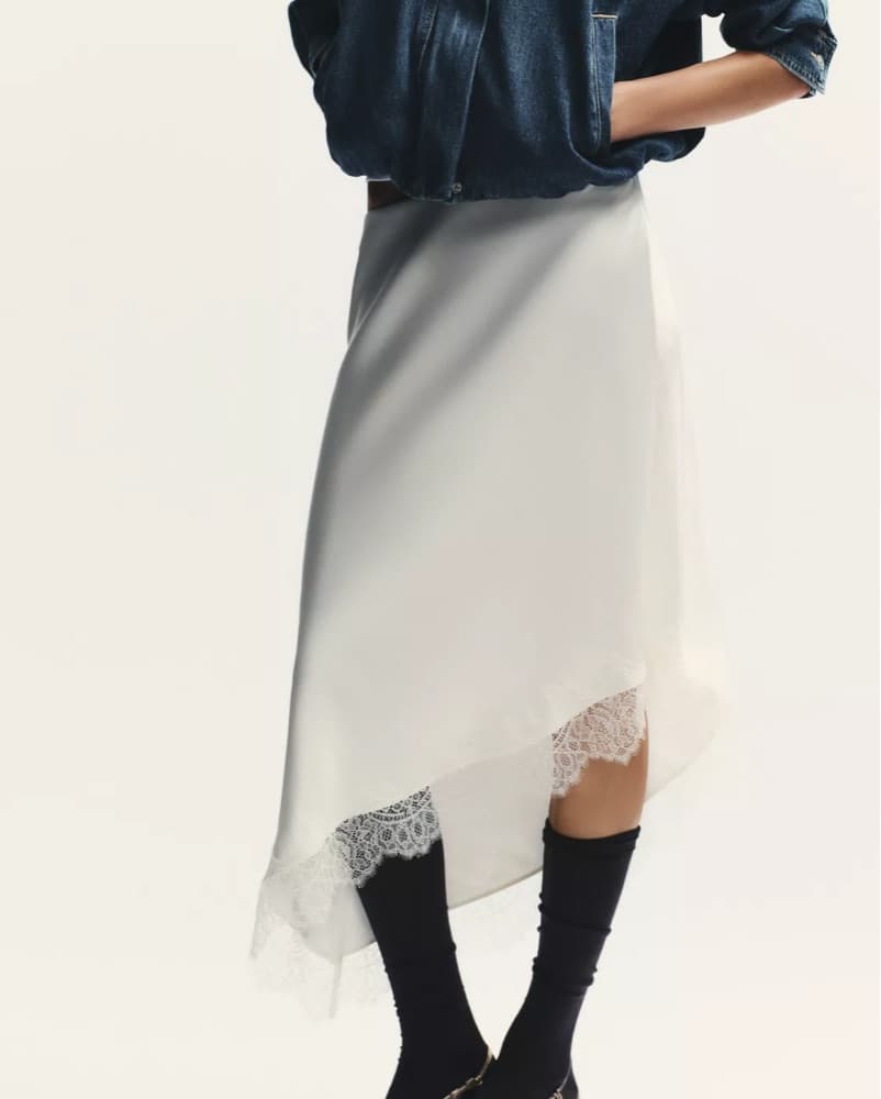 Zara Asymmetric Lace Skirt - Image 1