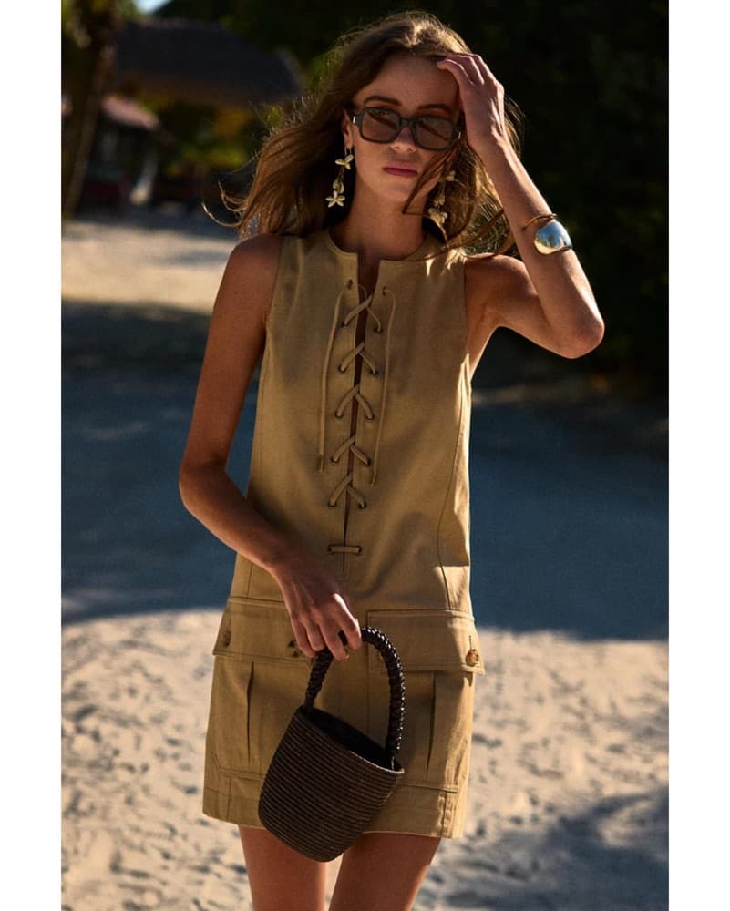 Chloe Lace Up Mini Dress | Animal Print Dress, Safari Outfit, Safari Dress, South Africa Outfits  - Image 4